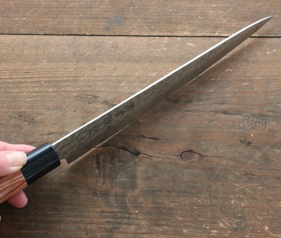 Kanetsune DSR-1K6 Hammered Sujihiki 210mm Red Pakka wood Handle