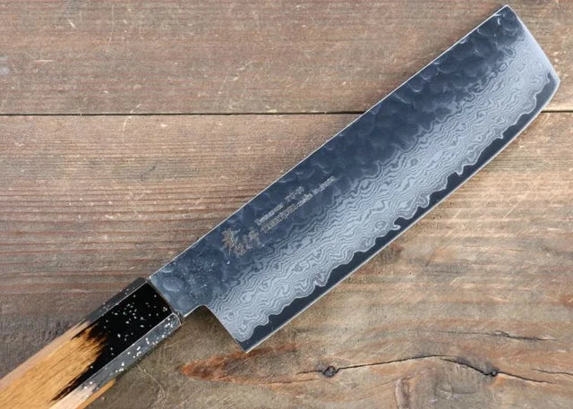 Sakai Takayuki VG10 33 Layer Damascus Nakiri 160mm Live oak Lacquered (Kokushin) Handle