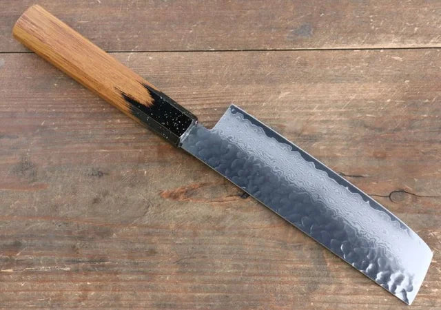 Sakai Takayuki VG10 33 Layer Damascus Nakiri 160mm Live oak Lacquered (Kokushin) Handle
