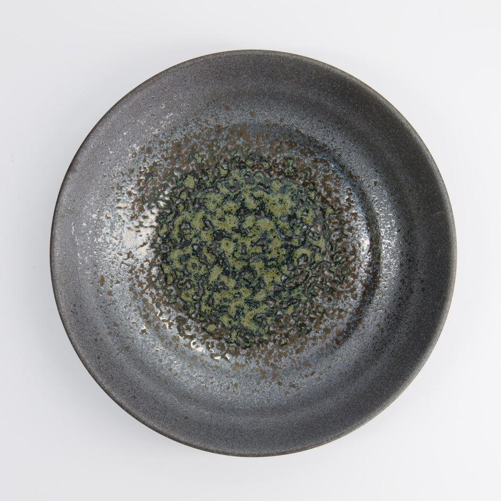 Minoyaki Mori Aya Black Deep Plate 23x5cm