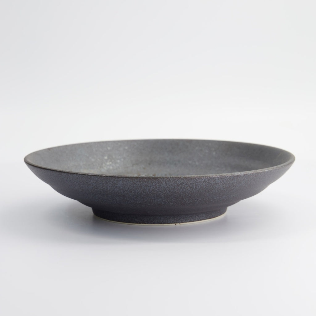 Minoyaki Mori Aya Black Deep Plate 23x5cm