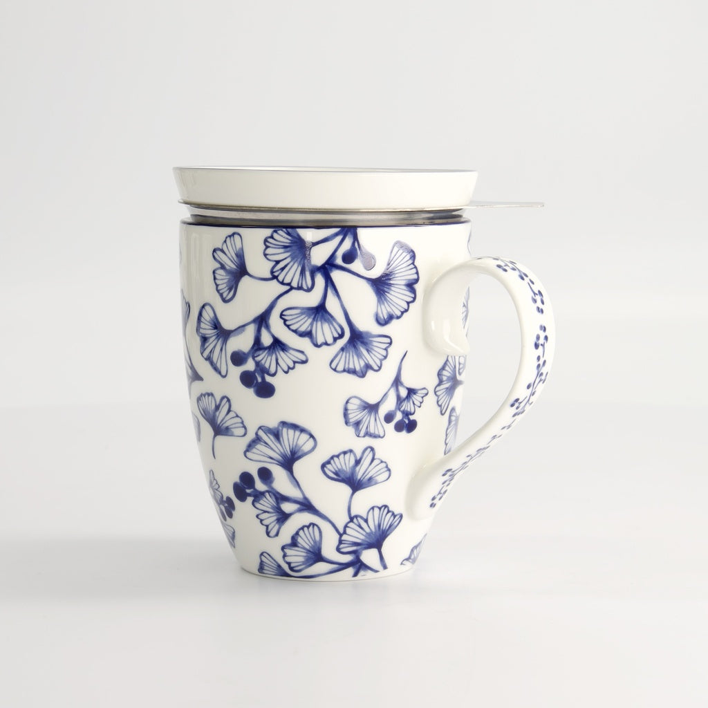 Flora Japonica Mug Giftset Gingko w/Strainer and Tea Tip 340ml
