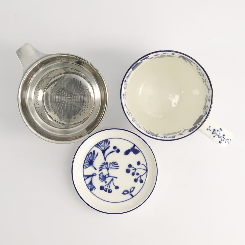 Flora Japonica Mug Giftset Gingko w/Strainer and Tea Tip 340ml