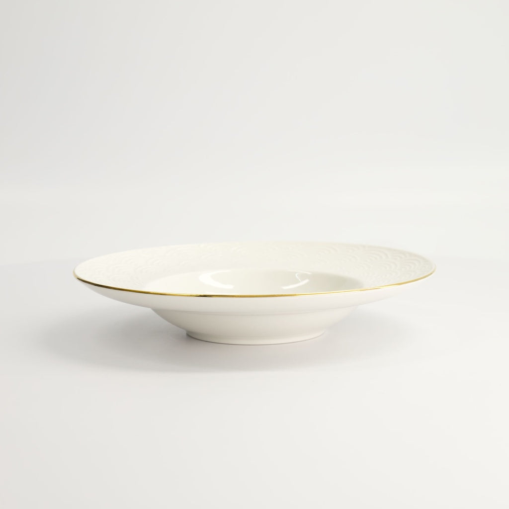 Nippon White Gold Rim Deep Plate