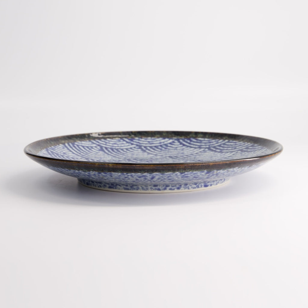 Aisai Seigaiha Plate 26x3.4cm