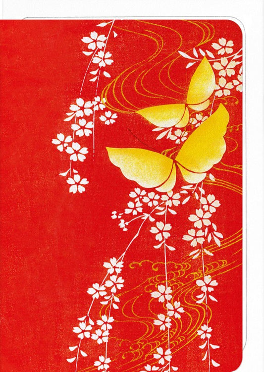 BUTTERFLIES AND CHERRY BLOSSOMS: Japanese Greeting Card