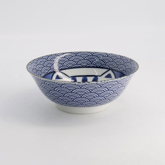 Kawaii Lucky Cat Neko Ramen Bowl Blue