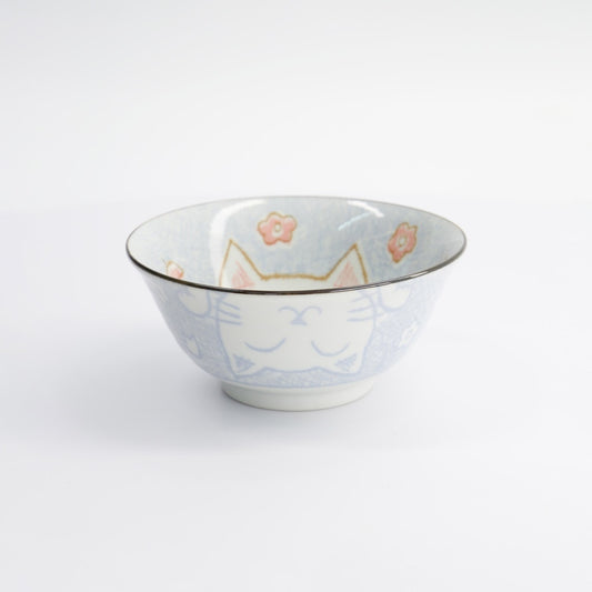 Kawaii Cat Neko Tayo Bowl Blue 14.8x6.8cm 500ml
