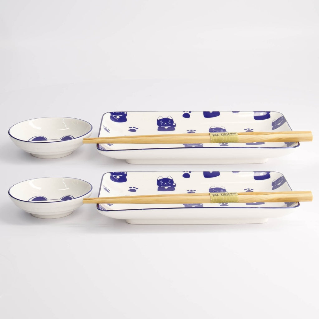 Kawaii Blue Maneko Sushi Giftset 6pcs