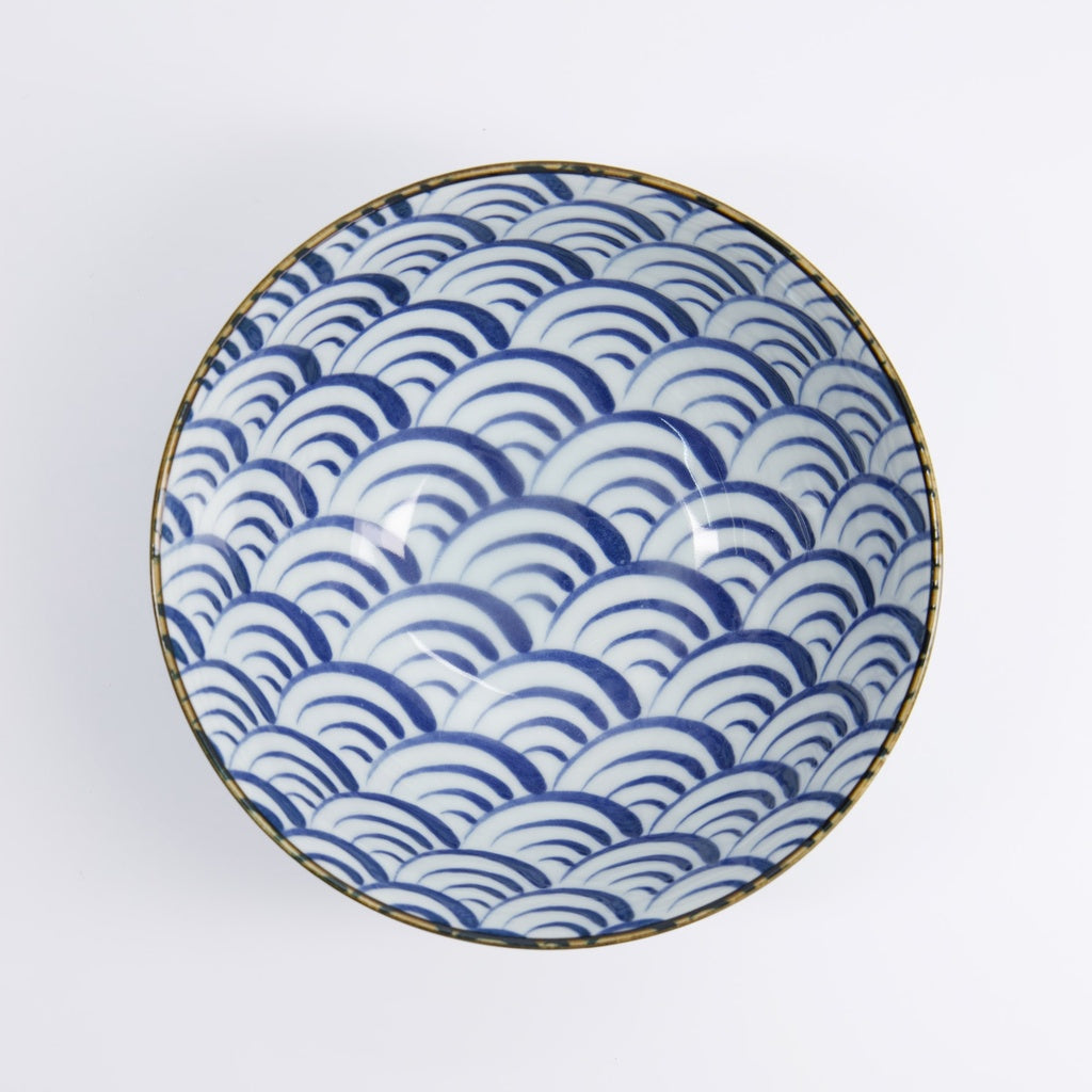 Natsu Nami Bowl 17.8x8.7cm Blue/White