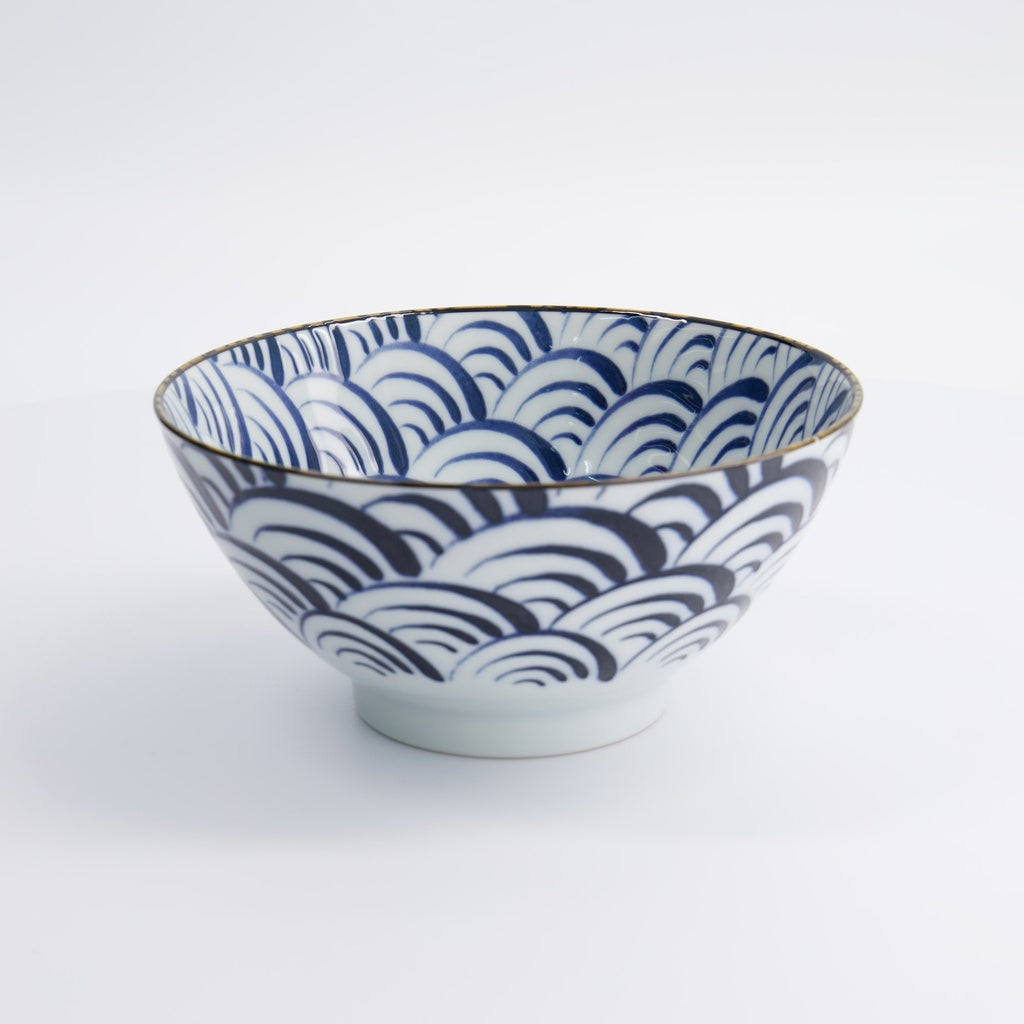 Natsu Nami Bowl 17.8x8.7cm Blue/White