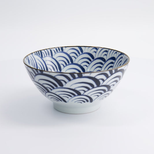 Natsu Nami Bowl 17.8x8.7cm Blue/White