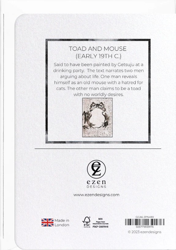 TOAD AND MOUSE (EARLY 19TH C.): Japanese Greeting Card