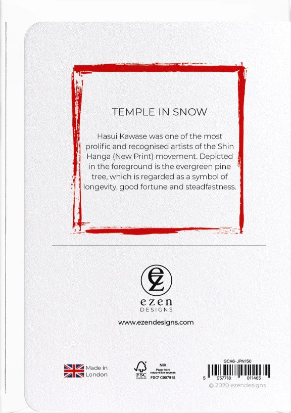 TEMPLE IN SNOW: Japanese Greeting Card