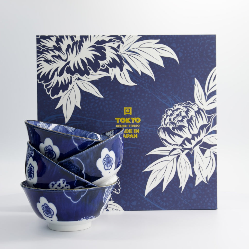 Mixed Bowls Ume 4pcs Giftset 15x7cm 500ml