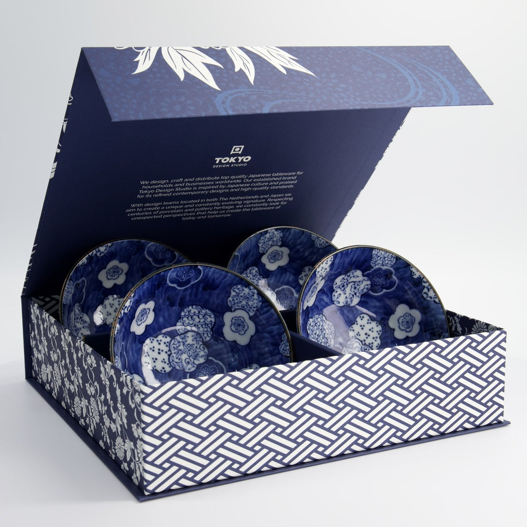 Mixed Bowls Ume 4pcs Giftset 15x7cm 500ml