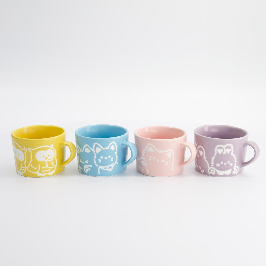 Kawaii Animals Mug Giftset 4pcs 8x6cm