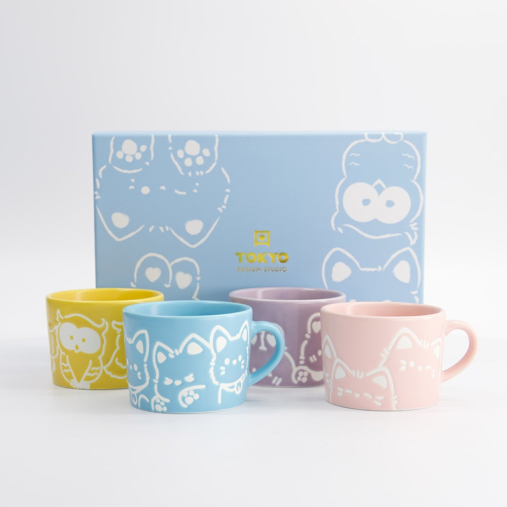 Kawaii Animals Mug Giftset 4pcs 8x6cm