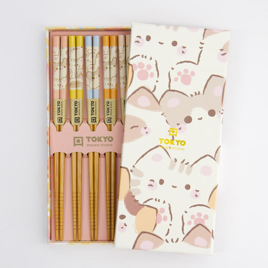 Chopstick Giftset/5 Kawaii Cats