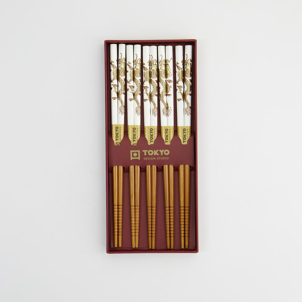 Chopstick Giftset/5 Red Dragon