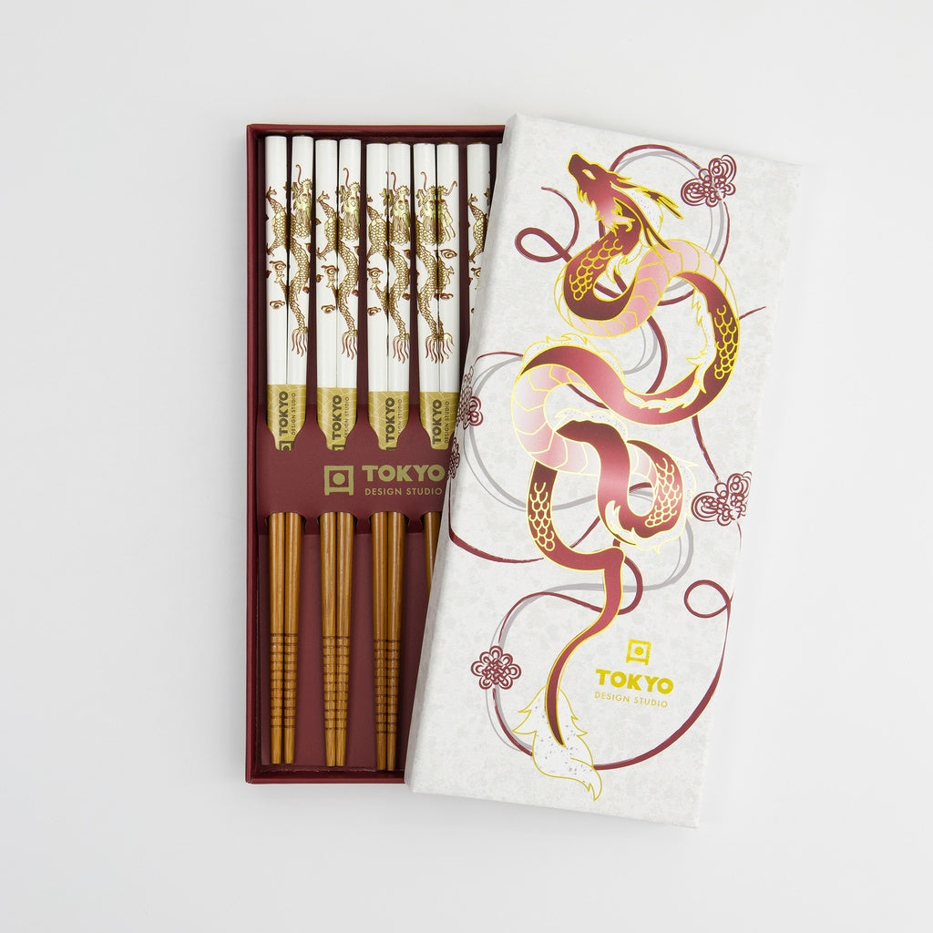 Chopstick Giftset/5 Red Dragon