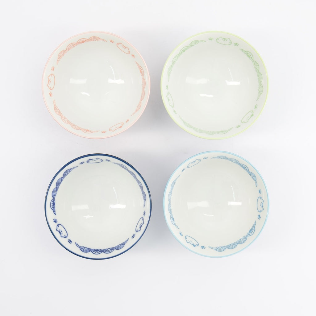 Kawaii Anime Cat Ricebowl Giftset 4pcs