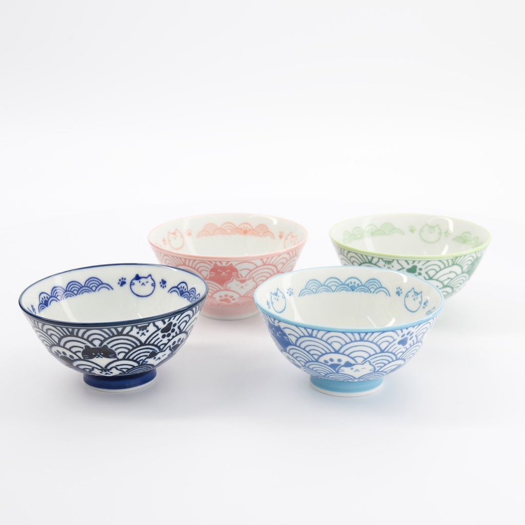 Kawaii Anime Cat Ricebowl Giftset 4pcs