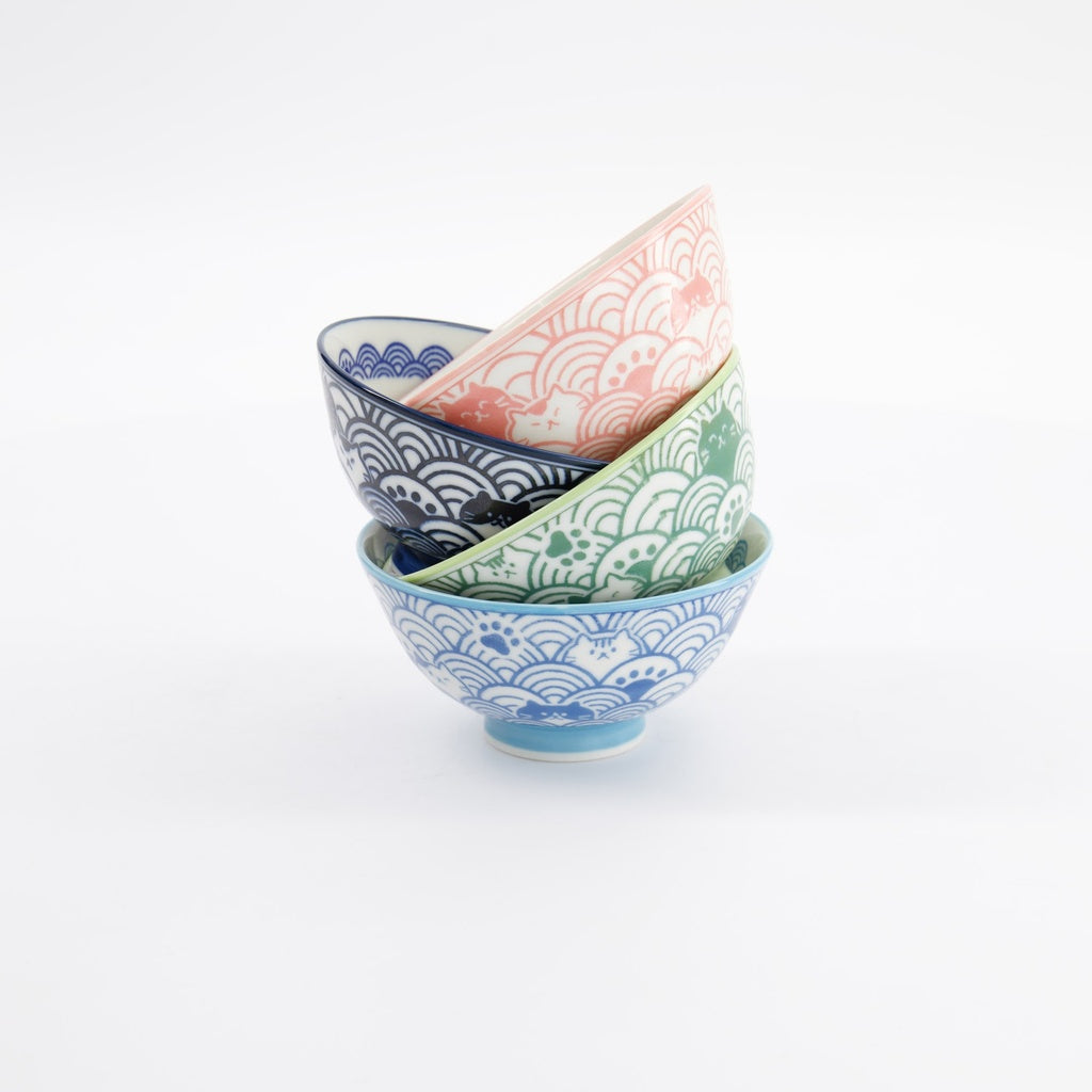 Kawaii Anime Cat Ricebowl Giftset 4pcs