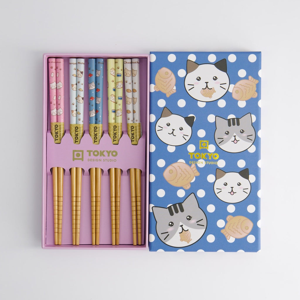 Children Chopstick Giftset/5 Cats Tayaki