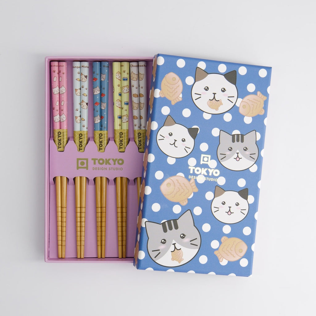 Children Chopstick Giftset/5 Cats Tayaki