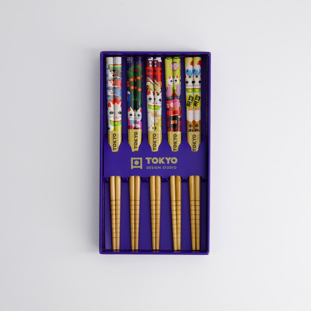 Children Chopstick Giftset/5 Lucky Cats & Koinobori