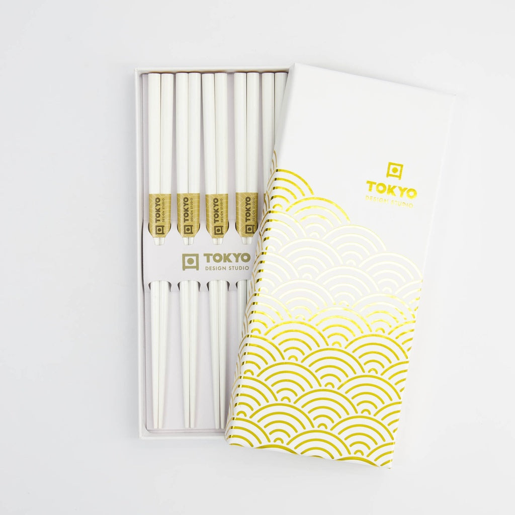 Chopstick Giftset/5 Gold Wave