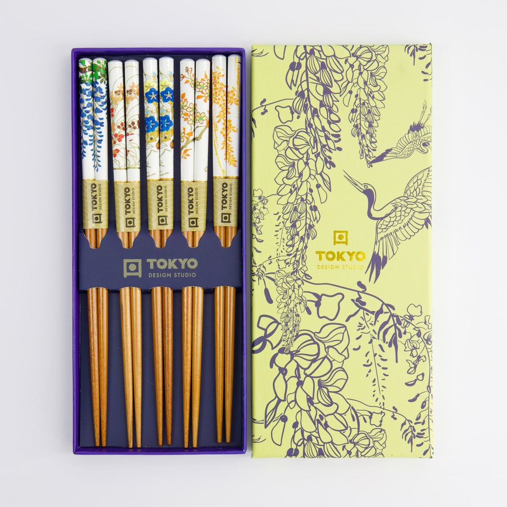 Chopstick Giftset/5 Floral Patterns