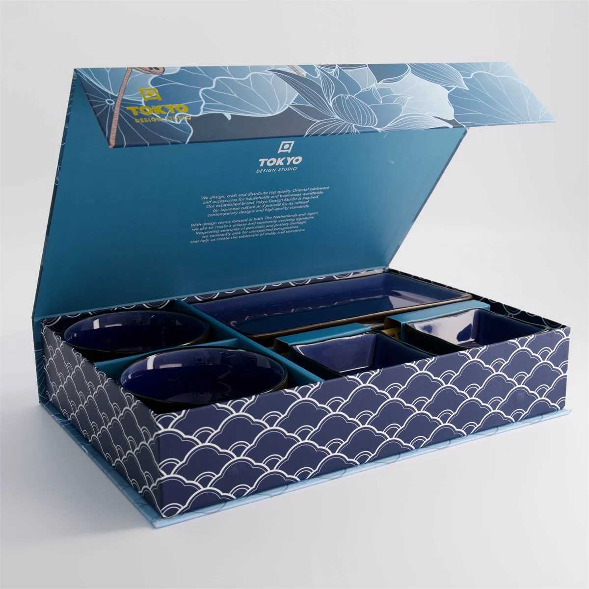 Blue Glassy 8 piece sushi gift set