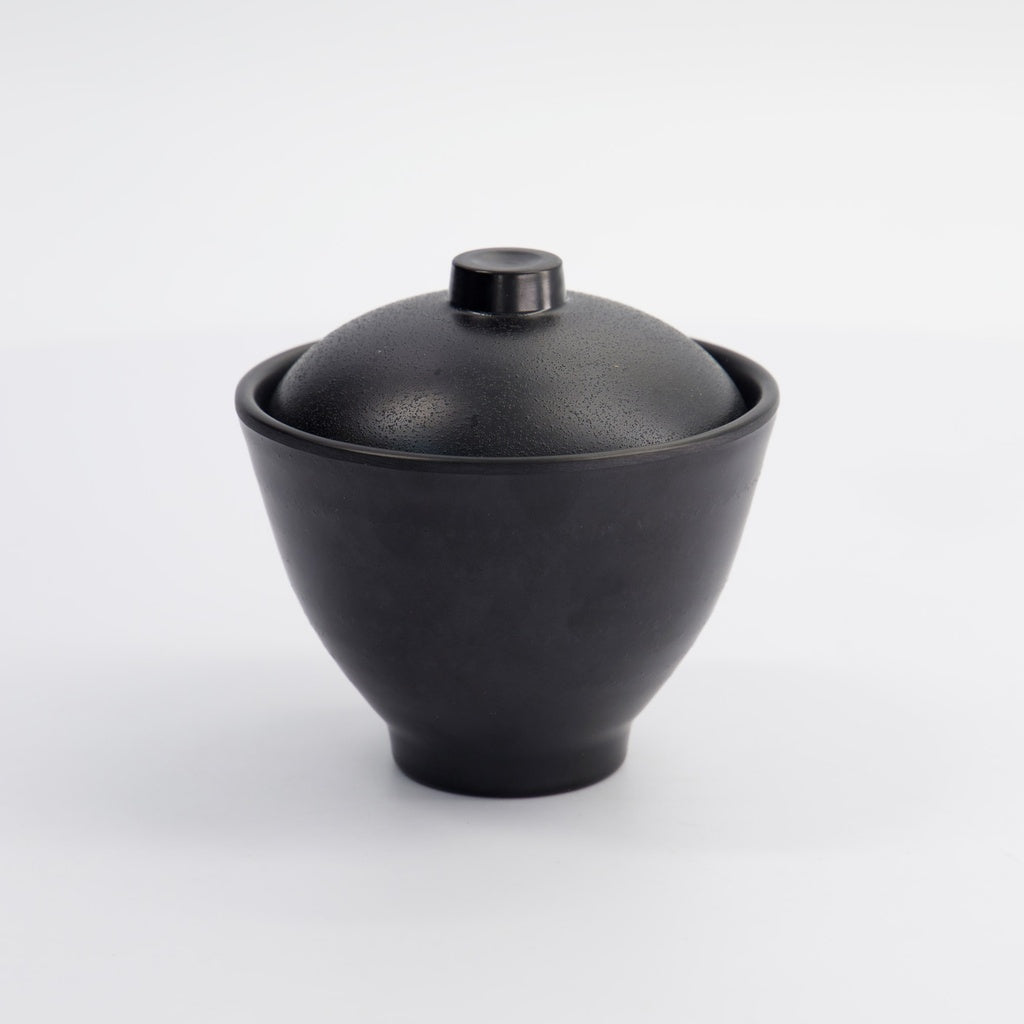 Melamine Zen Soup Bowl w/lid 10.5x7.9cm 250ml Black