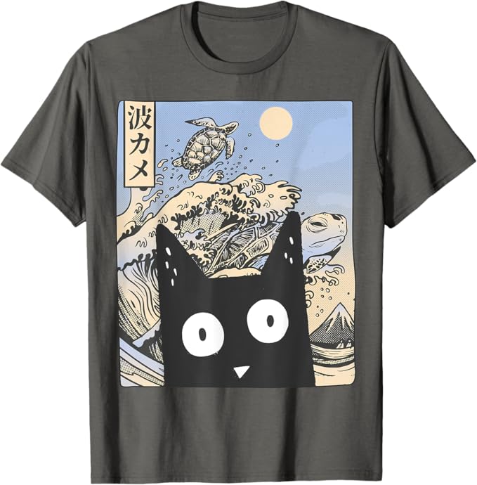Wave Kawaii Cat Japanese Vintage Aesthetic AltCute Anime T-Shirt