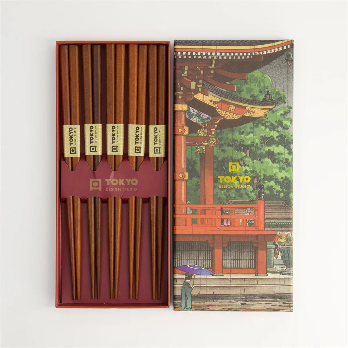 Brown temple Chopstick Gift Set