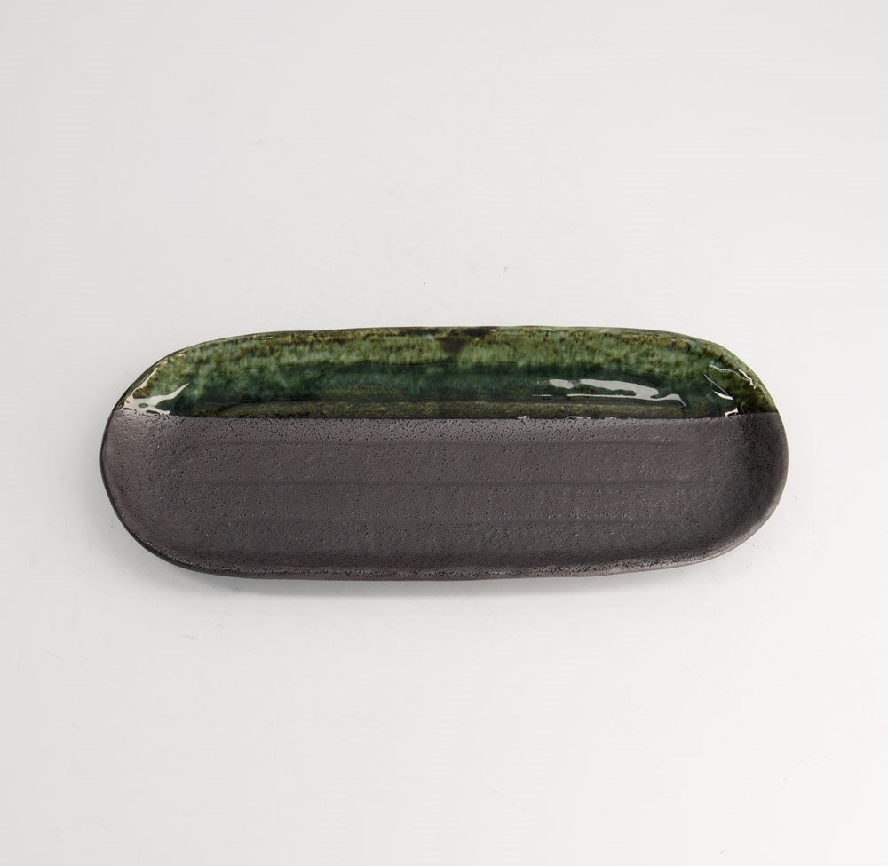 Large Oval Plate Yuzukuru Nuriwake