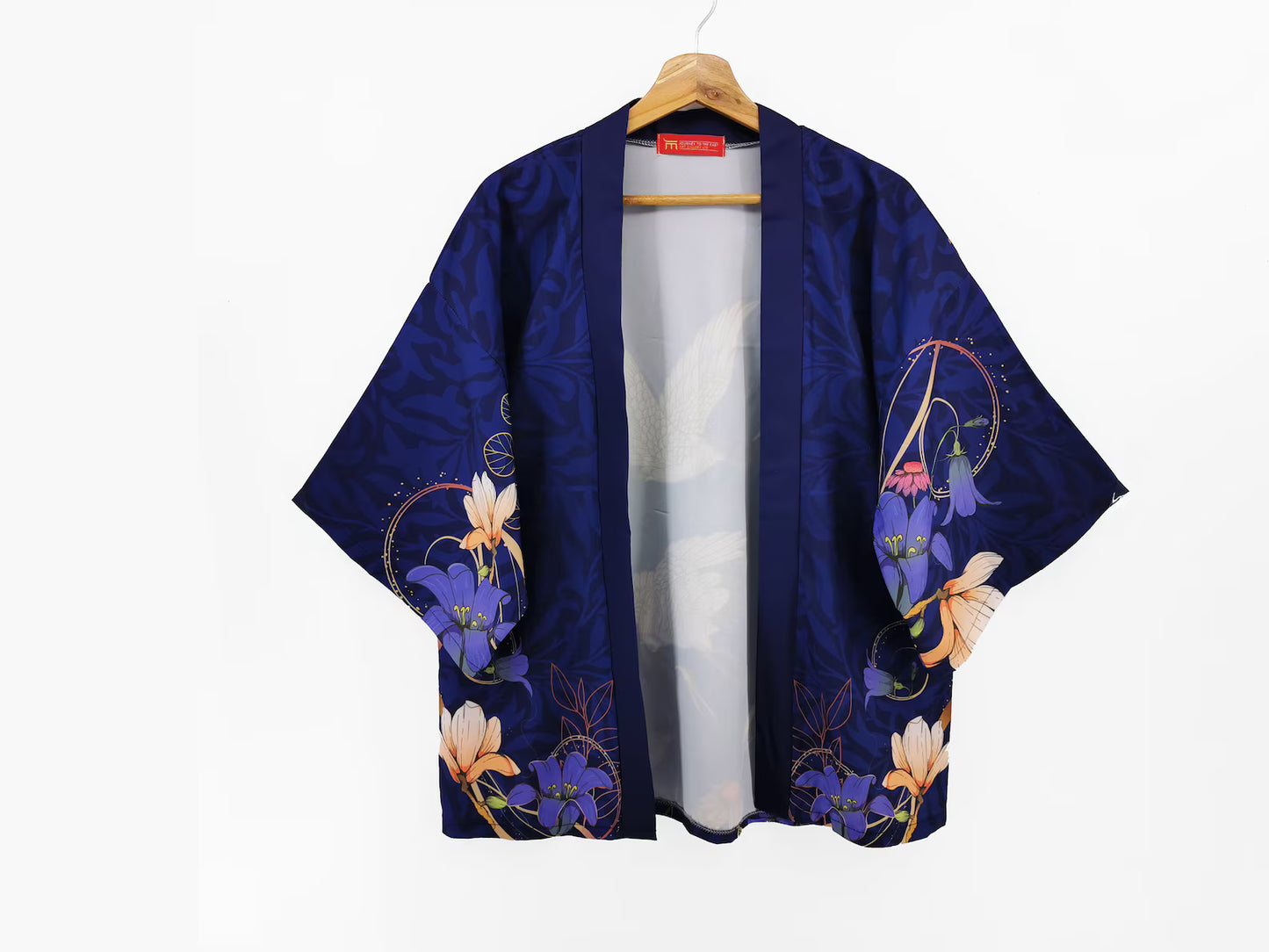 Haori kimono, Blue, Japanese crane