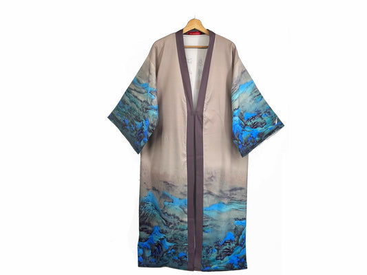 Kimono Robe  "Thousand Miles of Mountains and Rivers” Design