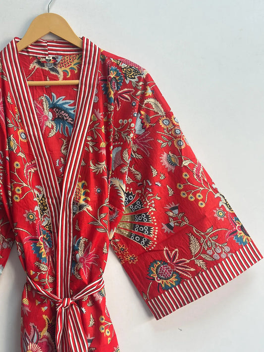Cotton Kimono Red