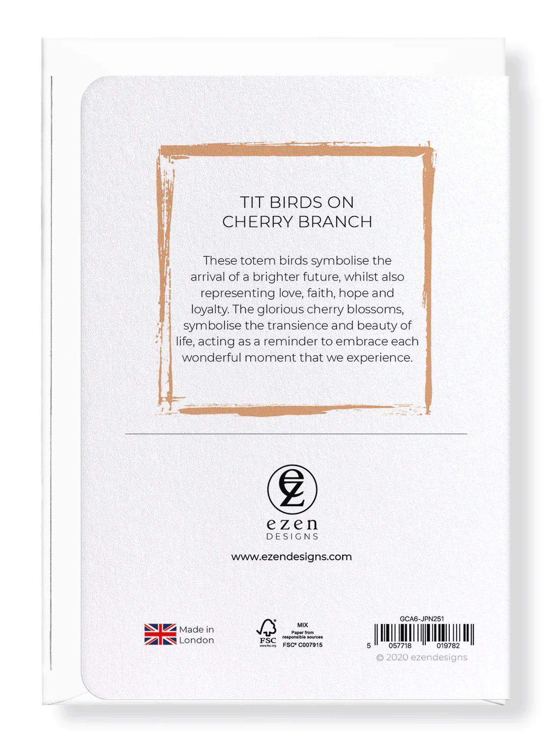 Tit Birds on Cherry Branch Greeting Card