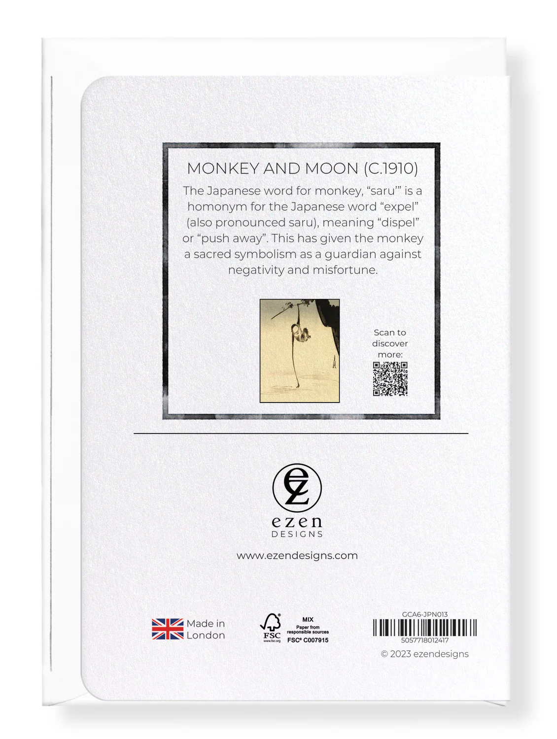 Monkey and Moon Greeting Card