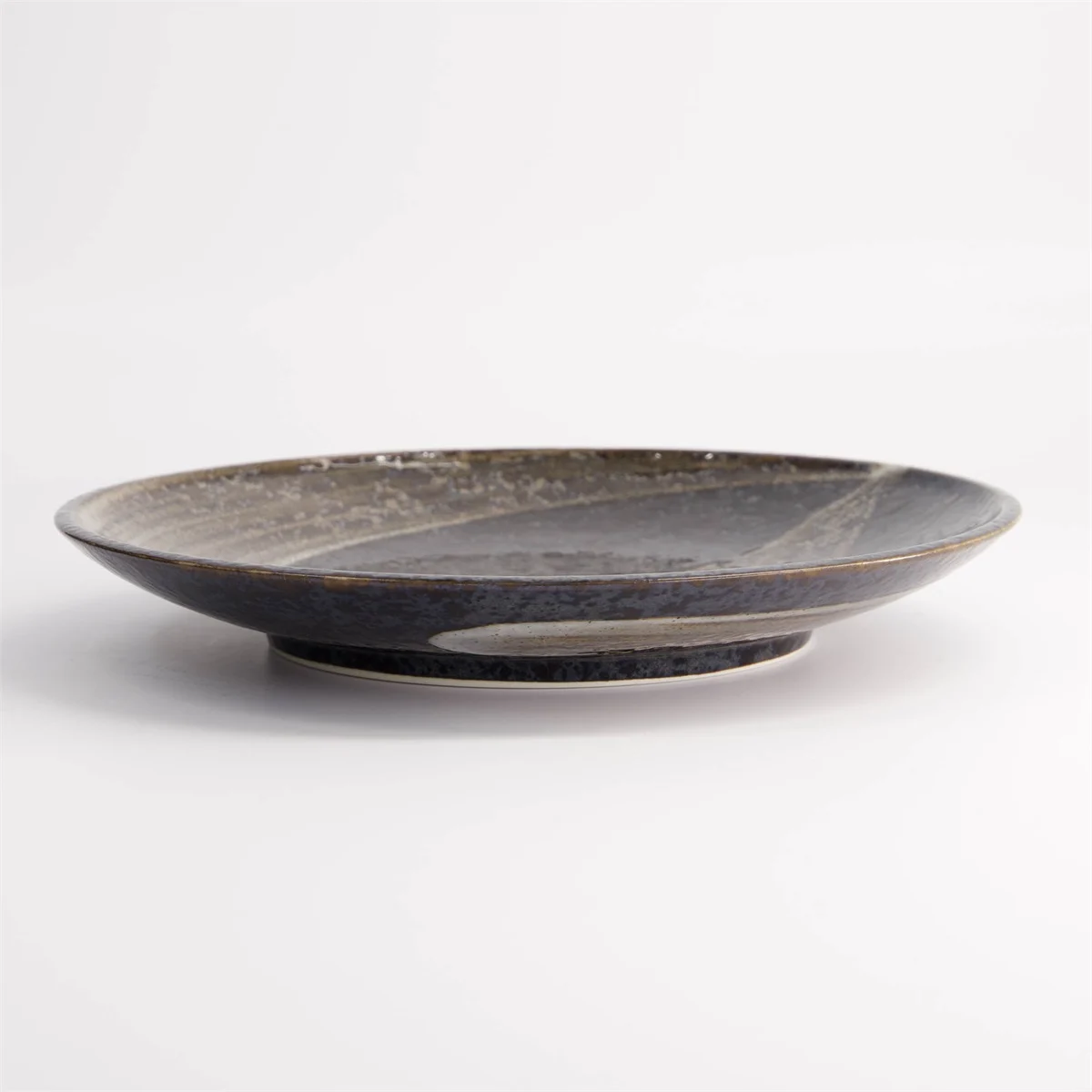 Arahake Round Plate 22.7x3.1cm Bk/Br