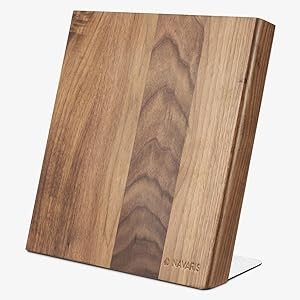 Navaris Wooden Magnetic Knife Holder - Universal Wood Magnetic Block & Organiser for Knives, Scissors, Kitchen Cutlery