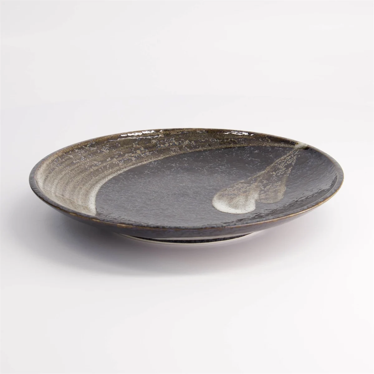 Arahake Round Plate 22.7x3.1cm Bk/Br