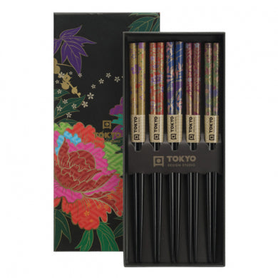 Peony floral chopstick gift set