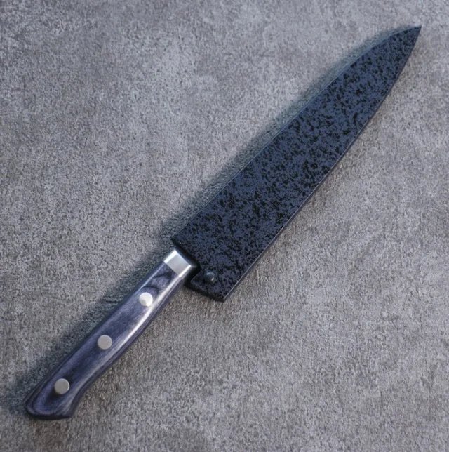 Seiten Molybdenum Petty-Utility Knife 150mm Navy blue Pakka wood Handle with Sheath