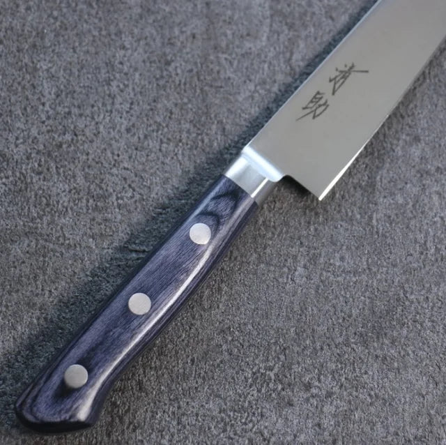 Seiten Molybdenum Petty-Utility Knife 150mm Navy blue Pakka wood Handle with Sheath