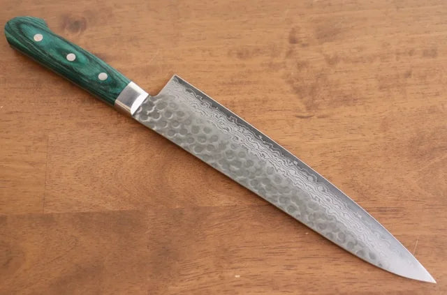 Sakai Takayuki VG10 17 Layer Damascus Gyuto 240mm Green Pakka wood Handle